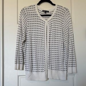 Cable & Gauge Cream and Black Striped Cardigan